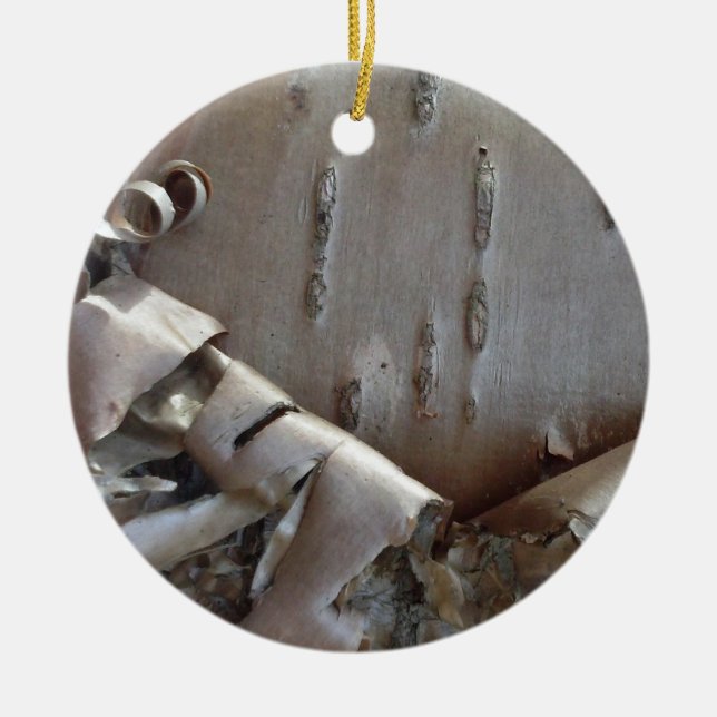 Lockig Björkbark Trä Rustik Ornament (Framsidan)