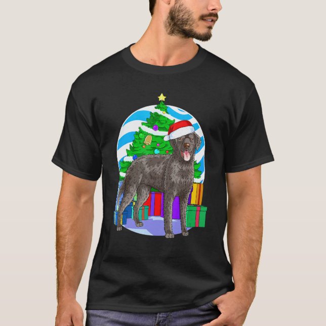 Lockig Retriever Julgran Dekoration Tomte T Shirt (Framsida)