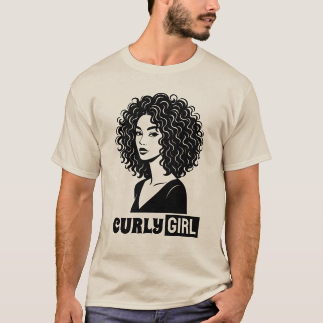 Lockig tjej t shirt (Framsida)