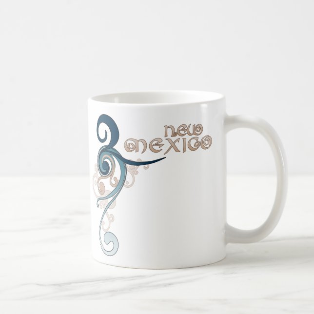 Lockiga blått virvlar runt nytt - den mexico kaffemugg (Höger)