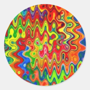 Lockiga färgklistermärkear runt klistermärke