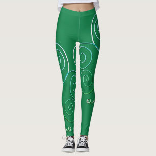 Lockiga Shamrock St. Patricks gröna Leggings