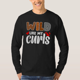 Lockigt Hår Leopard Småbarns Flicka Vild Som Min L T Shirt