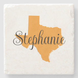 Lockigt skriftnamn Orange Texas Stenunderlägg