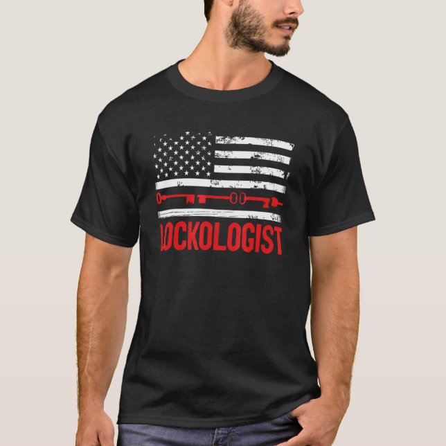 Lockolog Locksmith Profession Lock Picking Lock T Shirt (Framsida)