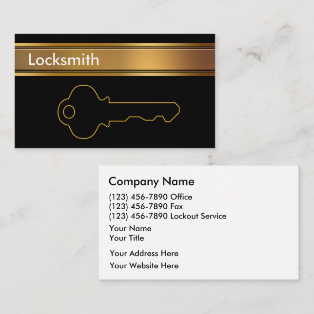 Locksmith Affärskort Visitkort (Fram/baksida)