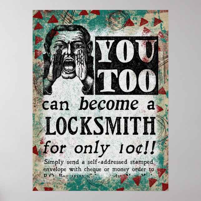 Locksmith - Funny Vintage Retro Poster (Framsidan)