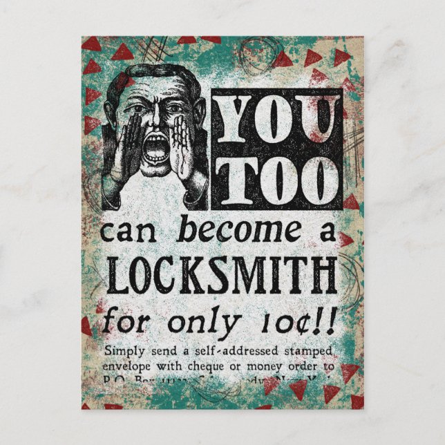 Locksmith - Funny Vintage Retro Vykort (Framsida)