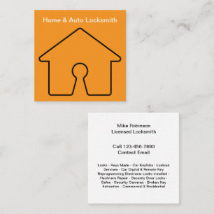 Locksmith Home Services Affärskort Fyrkantigt Visitkort