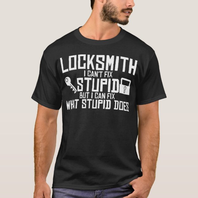 Locksmith Joke Smith Locksmithing Locksport Key T Shirt (Framsida)