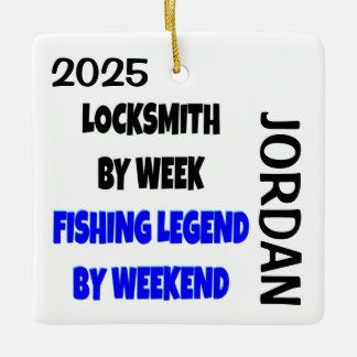 Locksmith Kärlek Fishing ANPASSNINGSBAR Julgransprydnad Keramik