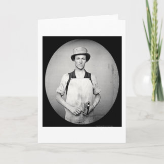 Locksmith med Verktyg Daguerreotype 1852 Kort