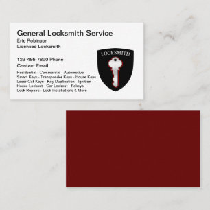 Locksmith Modern Professionell Affärskort Visitkort