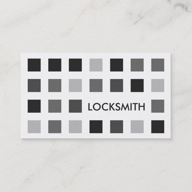 LOCKSMITH (modet kvadrerar), Visitkort (Framsida)