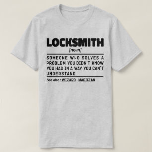 Locksmith Noun Auktoriserad Lock Repairer Technici T Shirt