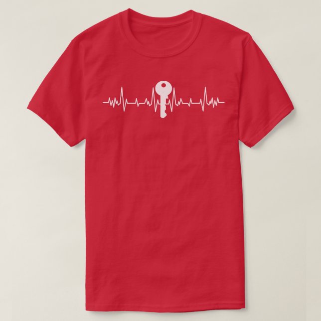 Locksmith Nyckel Heart Beat T Shirt (Design framsida)