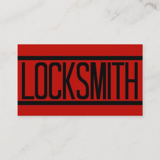 Locksmith Red Affärskort Visitkort (Framsida)