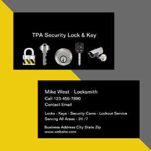 Locksmith Security Products Affärskort Visitkort