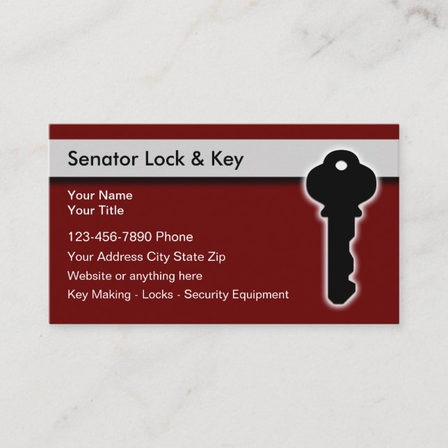 Locksmith Security Theme Editable Affärskort Visitkort (Framsida)