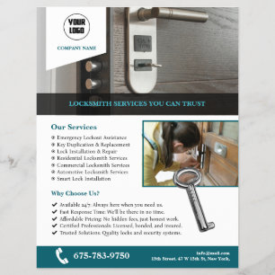 Locksmith Services Anpassningsbar Flyer