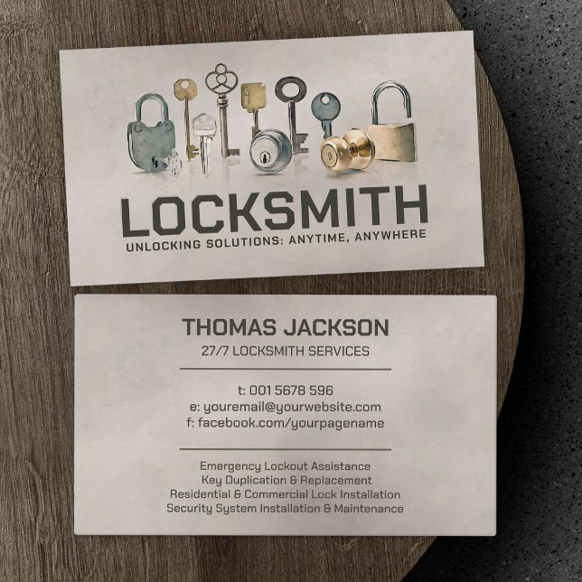 Locksmith Services Visitkort (Skapare uppladdad)