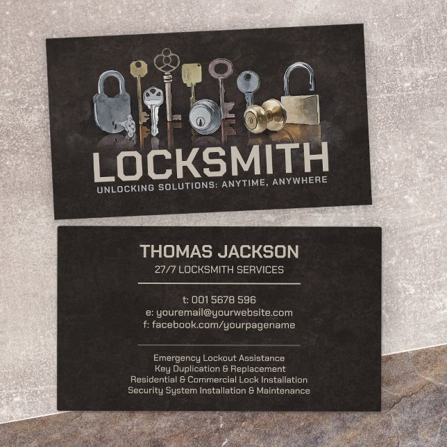 Locksmith Services Visitkort (Skapare uppladdad)