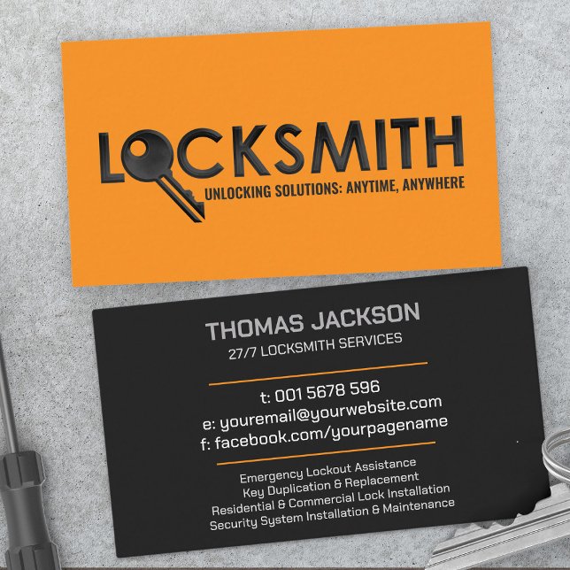 Locksmith Services Visitkort (Skapare uppladdad)