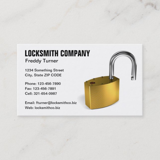 Locksmith Visitkort (Framsida)
