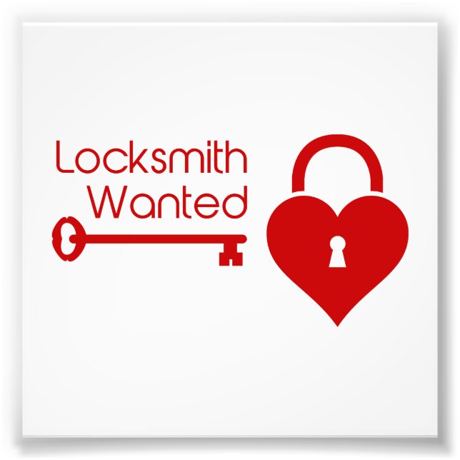 Locksmith Wanted Valentine Day Heart Lock Fototryck (Framsidan)