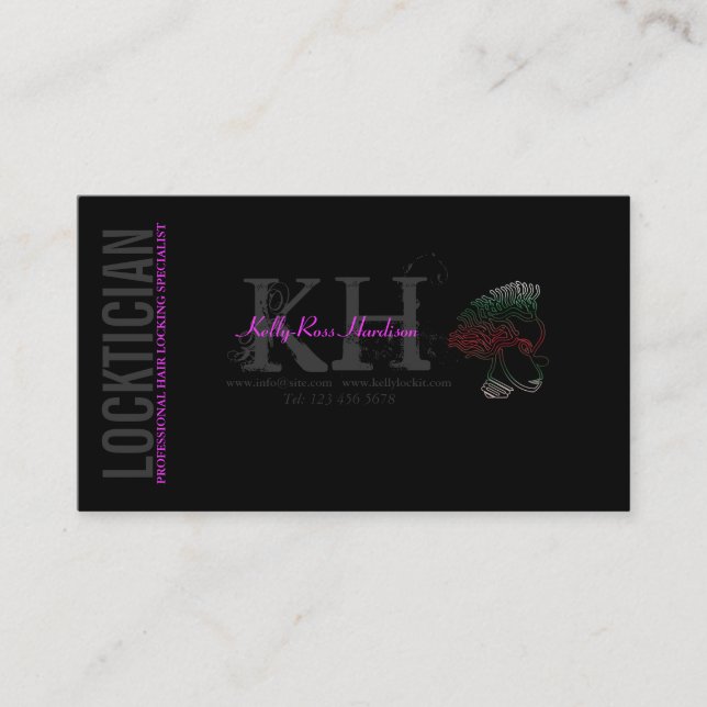 Locktician hår som låser specialistvisitkorten visitkort (Framsida)