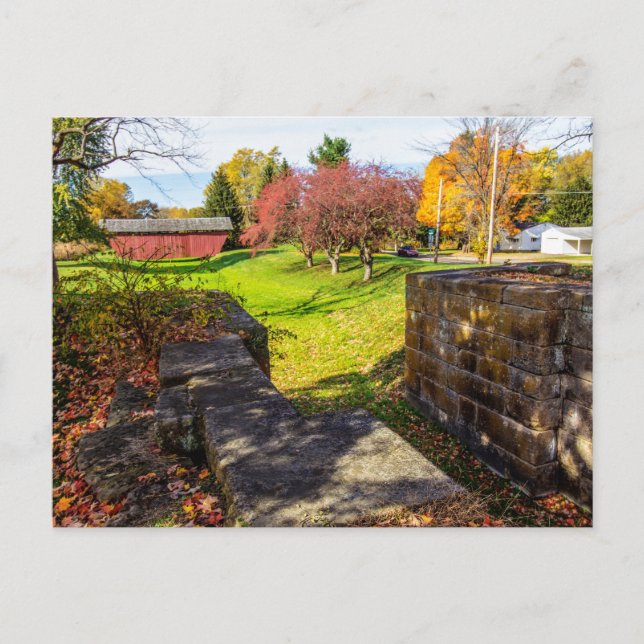 Lockville Canal Park i Fall, Carroll, Ohio Vykort (Framsida)