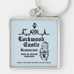 Lockwood slottrestaurang, Chicago, IL Fyrkantig Silverfärgad Nyckelring