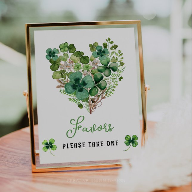 Locky Charm Baby Shower Shamrock Favor Sign Poster (Skapare uppladdad)