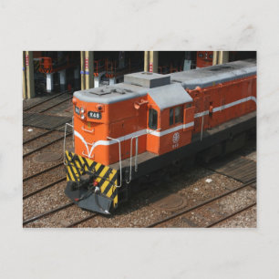 Locomotive at Changhua Roundhouse, Taiwan Vykort