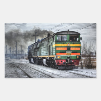 Locomotive Ryssland Tåg Rektangulärt Klistermärke