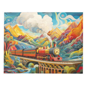 Locomotive Tåg Concept Abstrakt Colorful Scenery Anteckningsblock