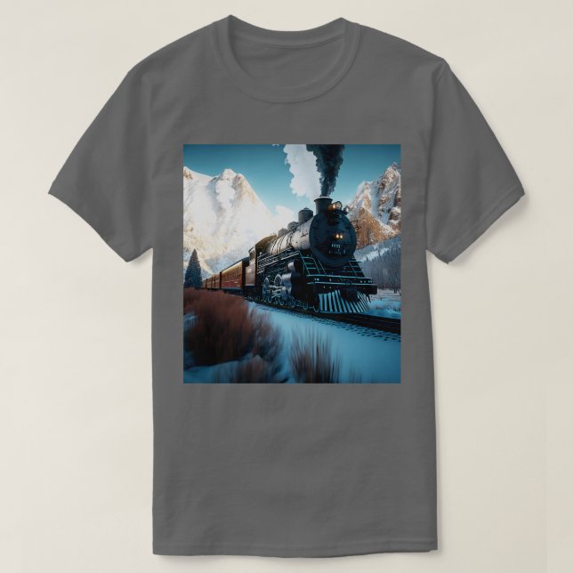 Locomotive Tåg Railroad RailRailfan AI Artwo T Shirt (Design framsida)