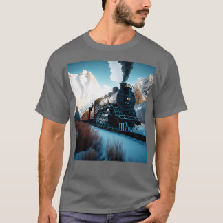 Locomotive Tåg Railroad RailRailfan AI Artwo T Shirt