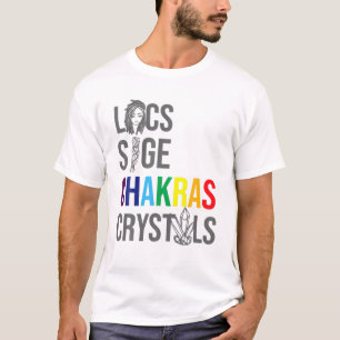 Locs Sage Chakras Crystals Black History Month Afr T Shirt