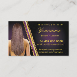 Loctician Hair Braider Salon Braids Visitkort