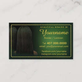 Loctician Hair Braider Salon Braids Visitkort