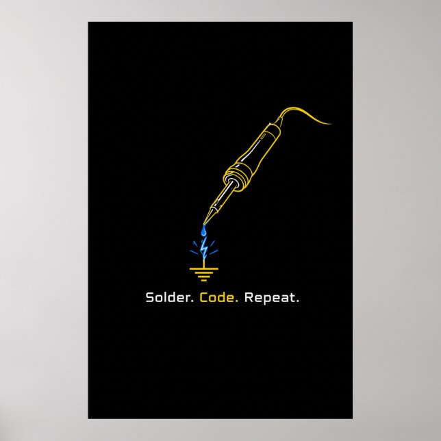 Löd Kod Upprepa Inbäddad Ingenjörsposter Poster (Framsidan)