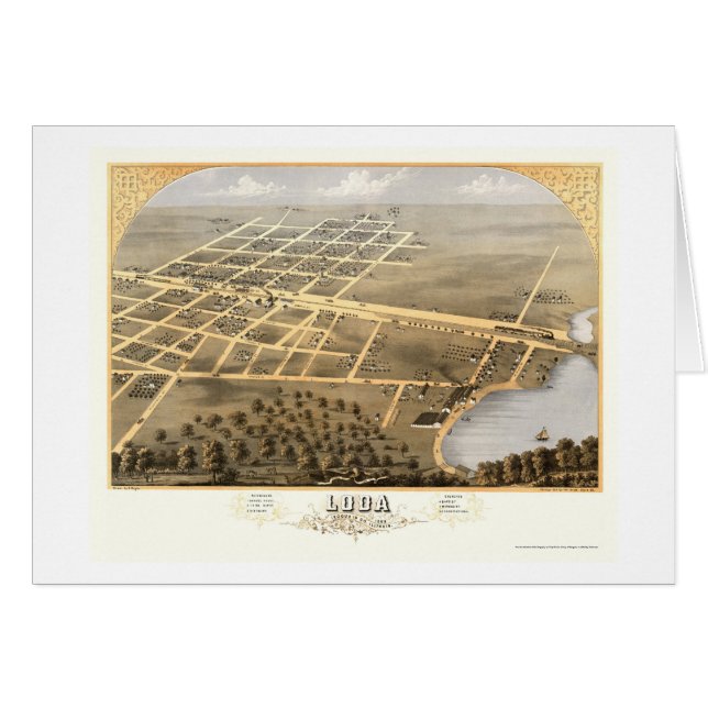 Loda panorama- karta för IL - 1869 Hälsningskort (Framsidan Horizontal)