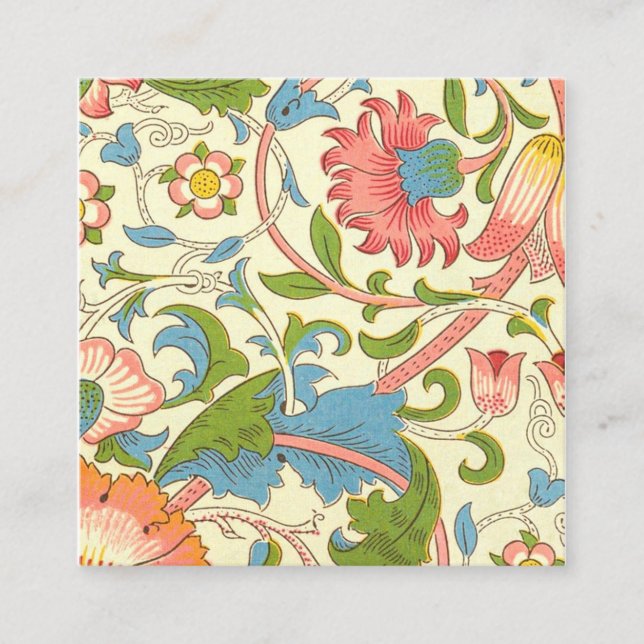 Lodden Mönster (1884) av William Morris Fyrkantigt Visitkort (Framsida)