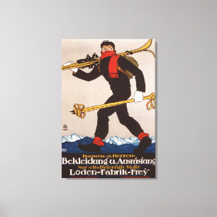 Loden Ski Clothes Skiing Annons Poster Canvastryck