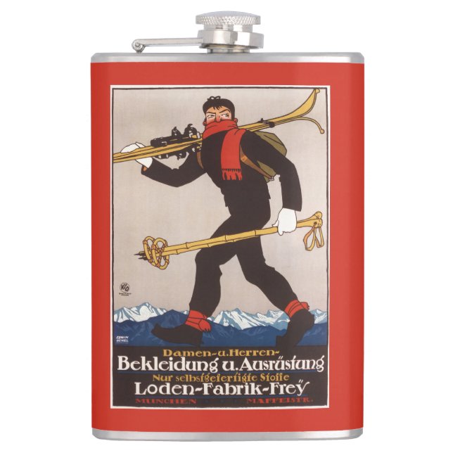 Loden skidar kläder som skidar fickplunta (Framsidan)