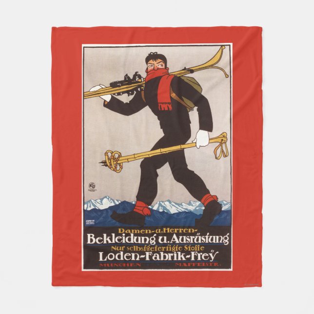 Loden skidar kläder som skidar fleecefilt (Framsidan)