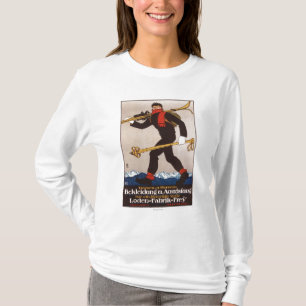 Loden skidar kläder som skidar t-shirt
