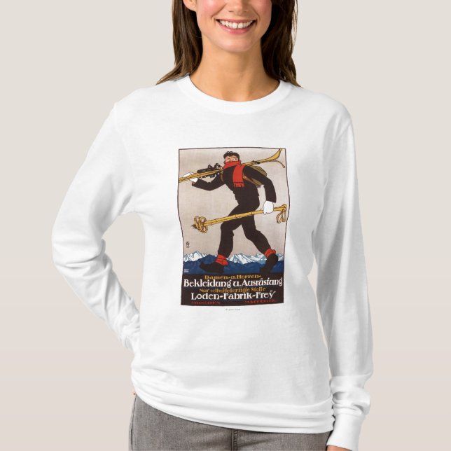Loden skidar kläder som skidar t-shirt (Framsida)