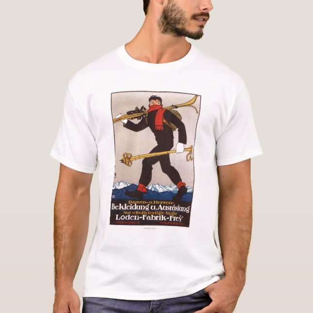 Loden skidar kläder som skidar t shirt (Framsida)